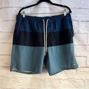 Salty Crew Men's S Board Shorts Swim Blue Pockets Logo Drawstring Beach Surf